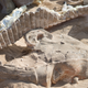 The partially uncovered head of the sphinx being recovered near Guadalupe, CA.